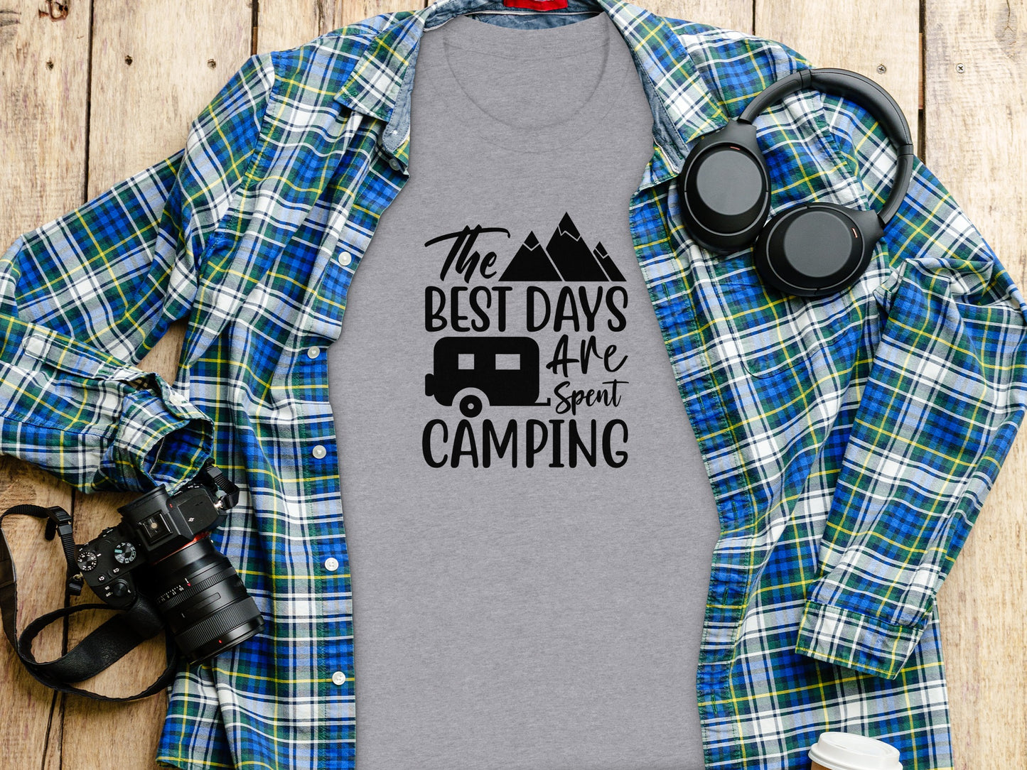 The Best Days Are Spent Camping Graphic Design T-Shirt T-Shirt - Outdoor & Adventure Collection - Mile Marker 16 Gear by Cloud 16 Clothing Co.