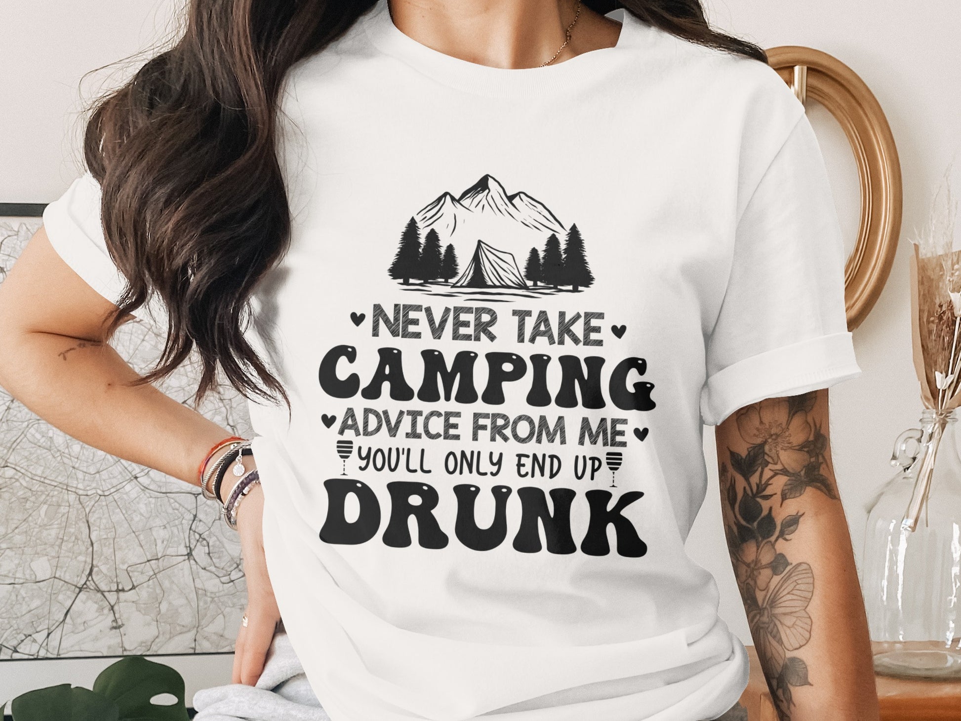 Never Take Camping Advice Funny Camping Slogan T-Shirt T-Shirt - Outdoor & Adventure Collection - Mile Marker 16 Gear by Cloud 16 Clothing Co.