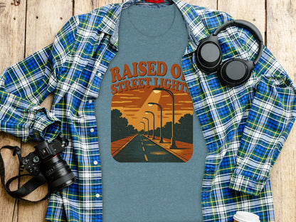 Raised On Street Lights Orange Design T-shirt