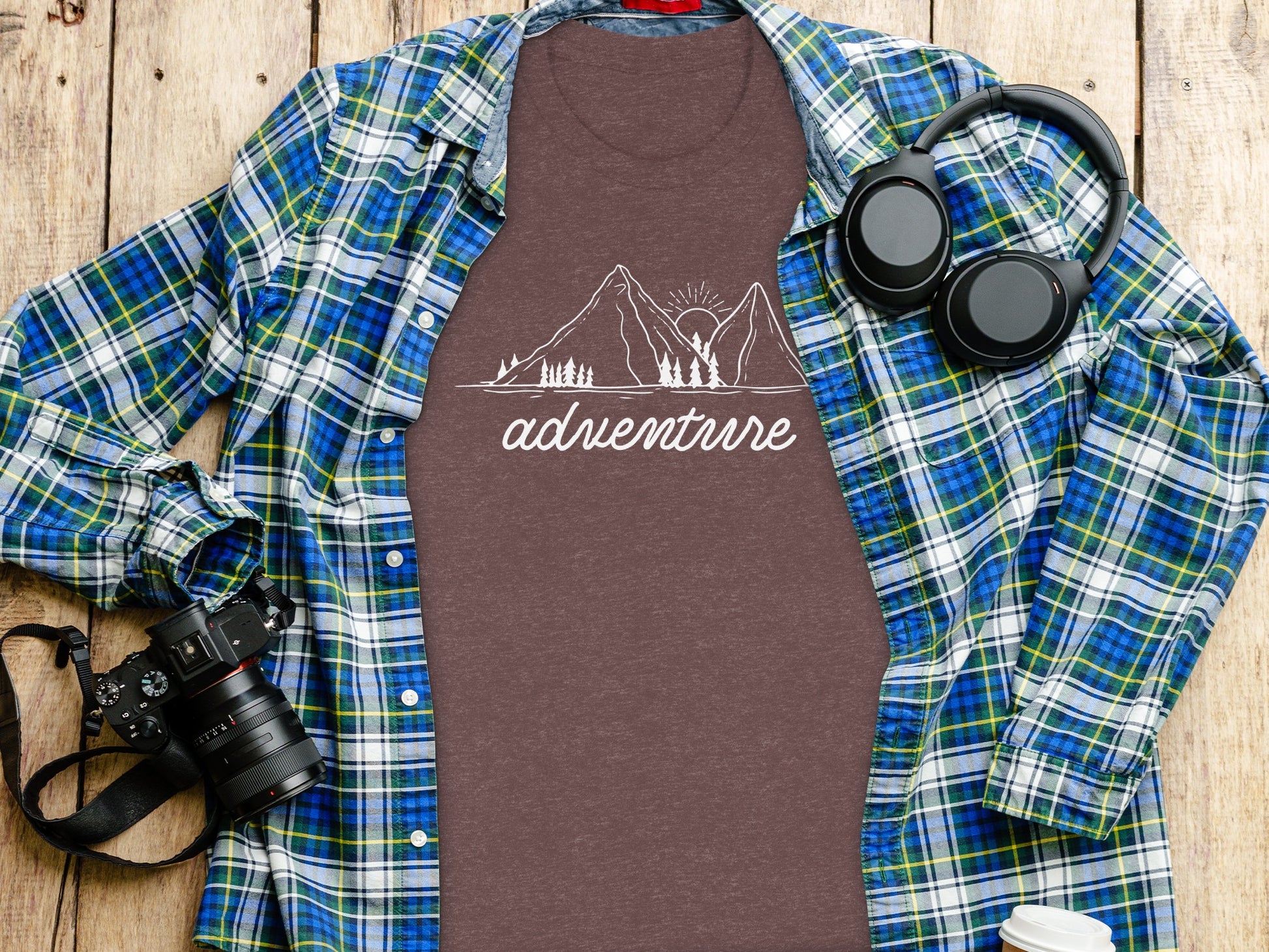 Adventure Awaits Mountains Graphic Tee Nature Lovers T-Shirt T-Shirt - Outdoor & Adventure Collection - Mile Marker 16 Gear by Cloud 16 Clothing Co.