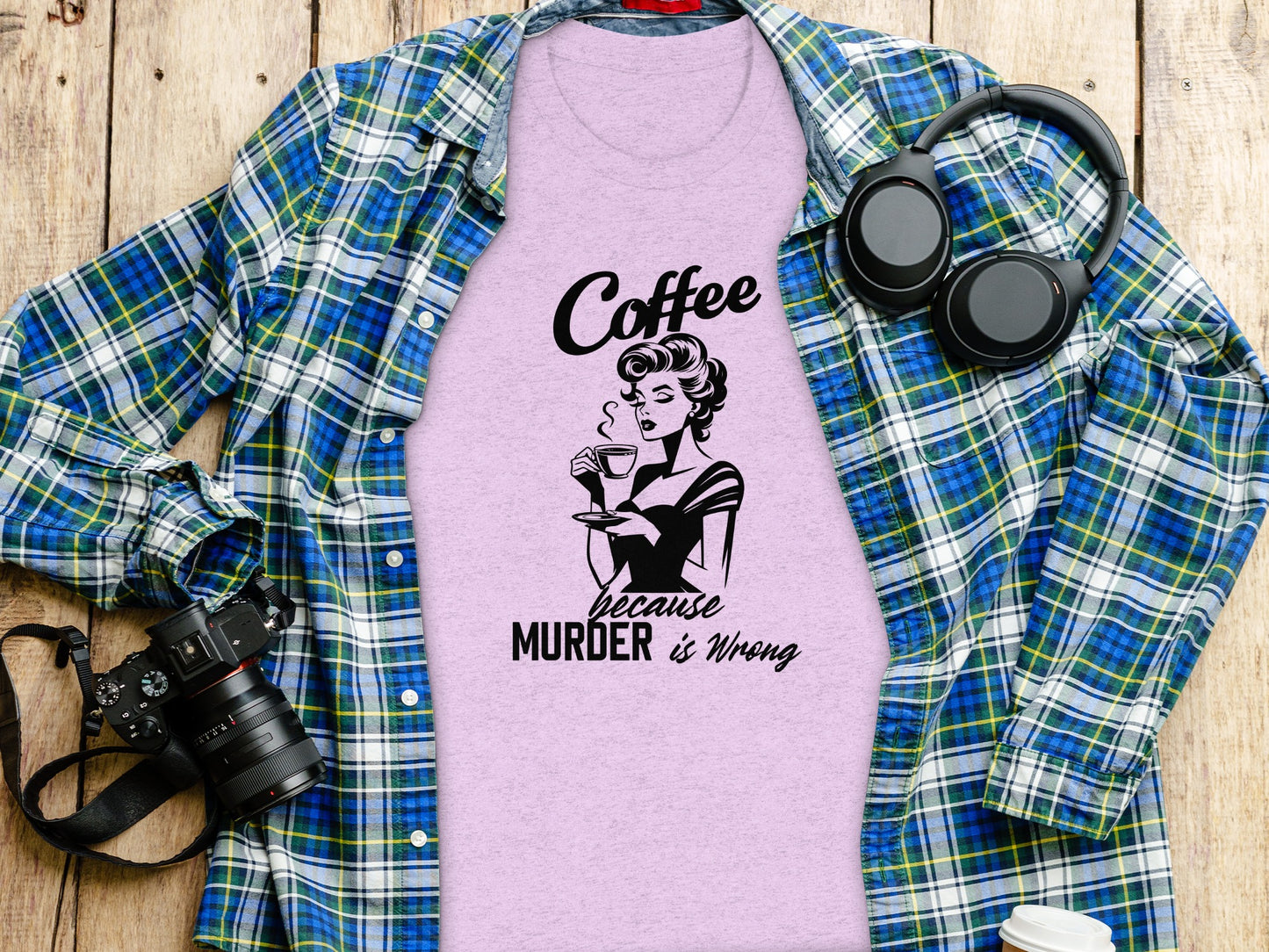 Coffee Because Murder Is Wrong Graphic Shirt
