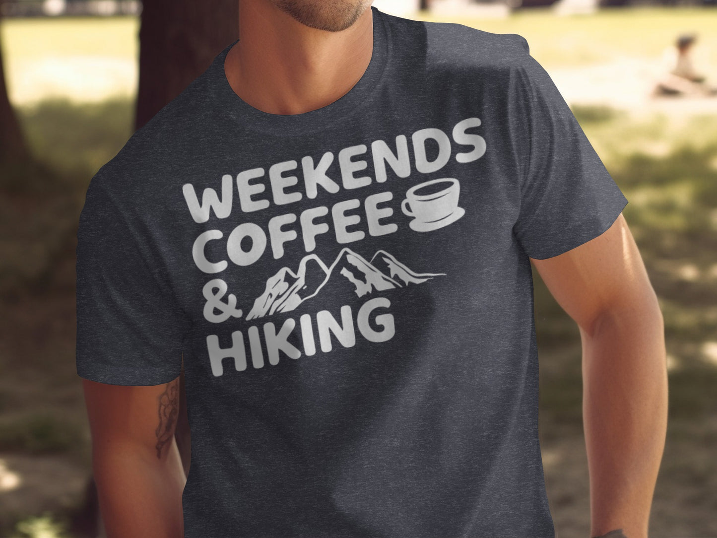 Weekends Coffee And Hiking Graphic Design Funny T-Shirt T-Shirt - Outdoor & Adventure Collection - Mile Marker 16 Gear by Cloud 16 Clothing Co.
