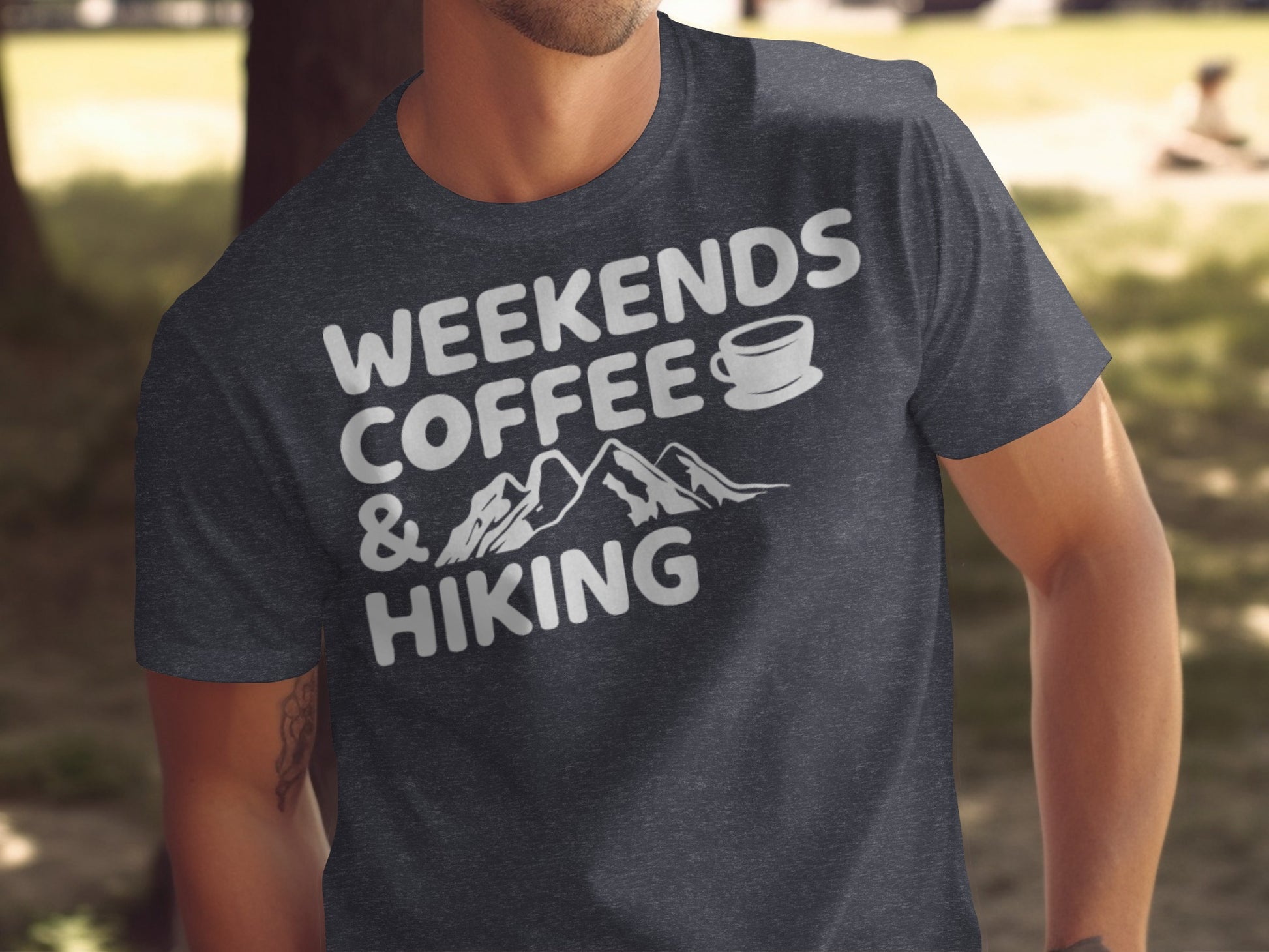 Weekends Coffee And Hiking Graphic Design Funny T-Shirt T-Shirt - Outdoor & Adventure Collection - Mile Marker 16 Gear by Cloud 16 Clothing Co.
