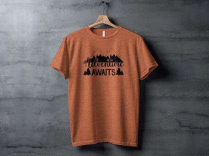 Adventure Awaits Mountains Nature Lover Graphic T-Shirt T-Shirt - Outdoor & Adventure Collection - Mile Marker 16 Gear by Cloud 16 Clothing Co.