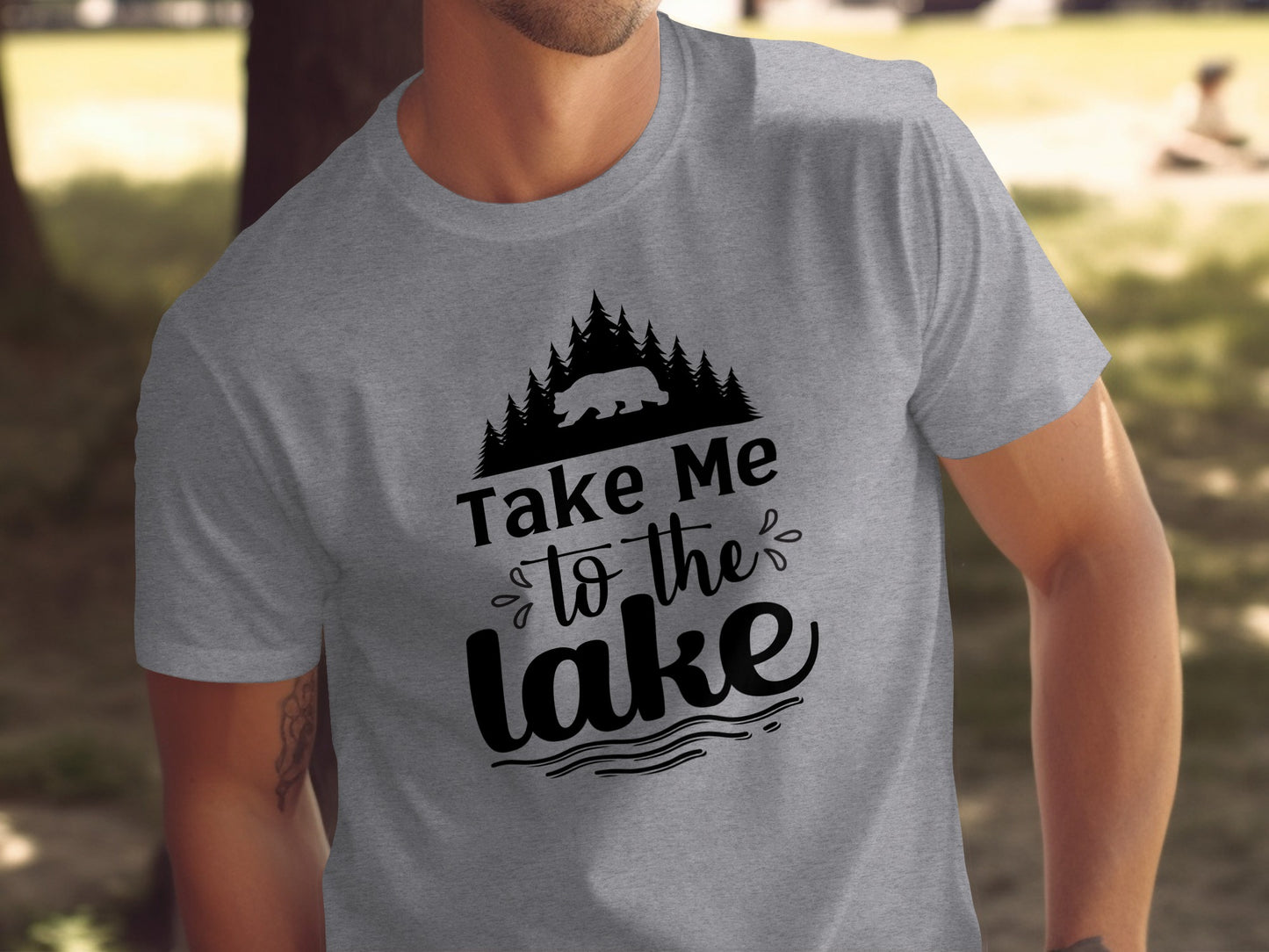 Take Me To the Lake Bear and Trees Design T-Shirt T-Shirt - Outdoor & Adventure Collection - Mile Marker 16 Gear by Cloud 16 Clothing Co.