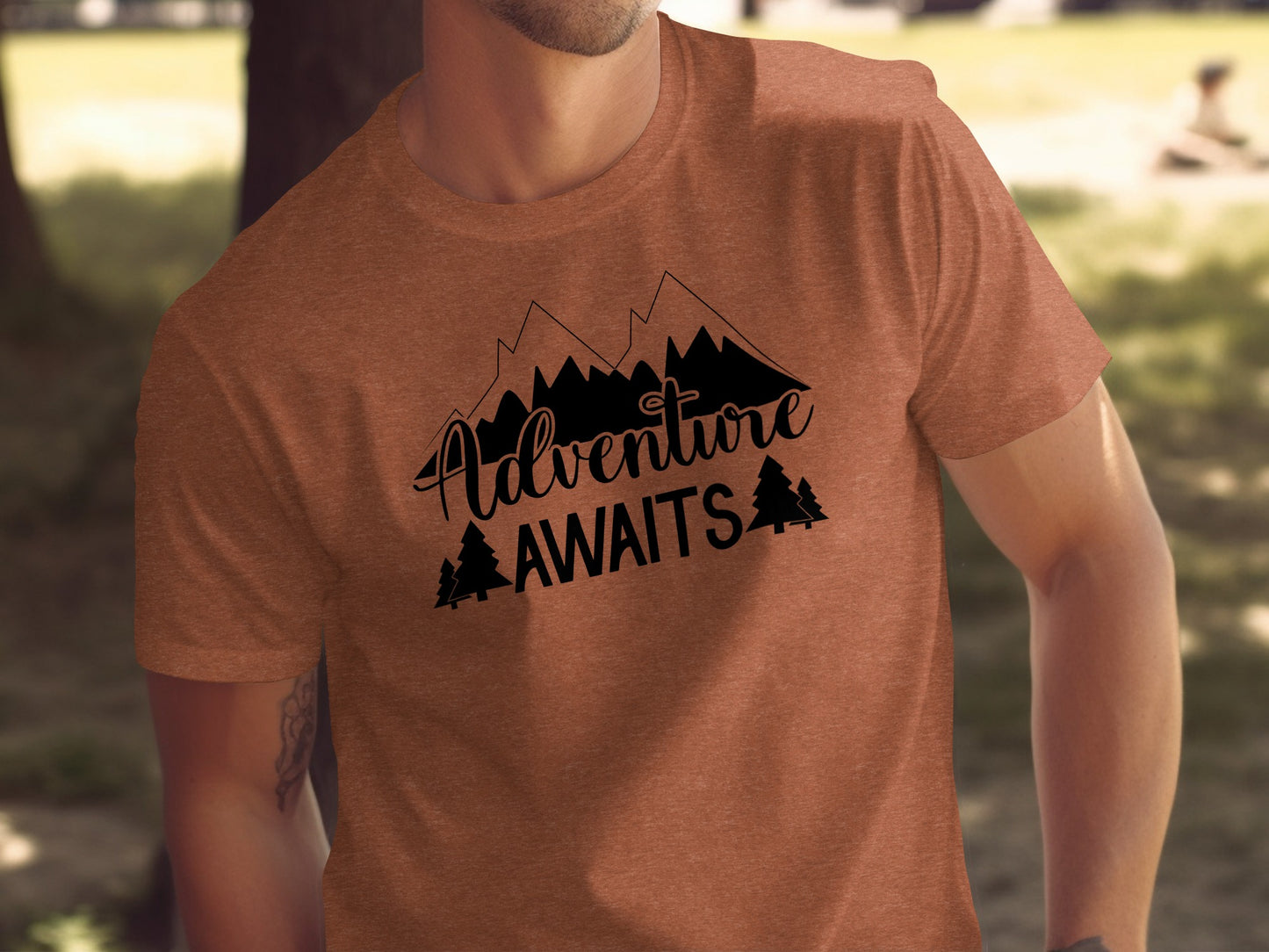 Adventure Awaits Mountains Nature Lover Graphic T-Shirt T-Shirt - Outdoor & Adventure Collection - Mile Marker 16 Gear by Cloud 16 Clothing Co.