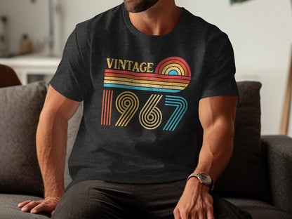 Vintage 1967 Retro Stripes Graphic T-Shirt