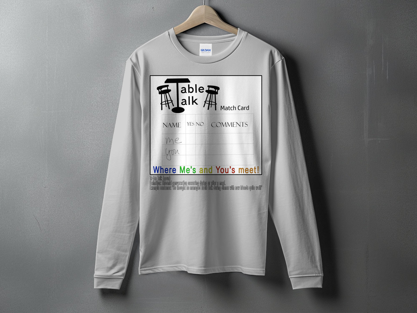 Table Talk Match Card Long Sleeve Shirt