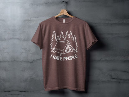 Introvert Camping Vacation Nature Tent and Hate People T-Shirt T-Shirt - Outdoor & Adventure Collection - Mile Marker 16 Gear by Cloud 16 Clothing Co.