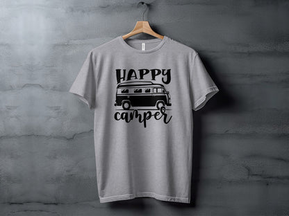 Happy Camper Volkswagen Van Road Trip Vacation T-Shirt T-Shirt - Outdoor & Adventure Collection - Mile Marker 16 Gear by Cloud 16 Clothing Co.