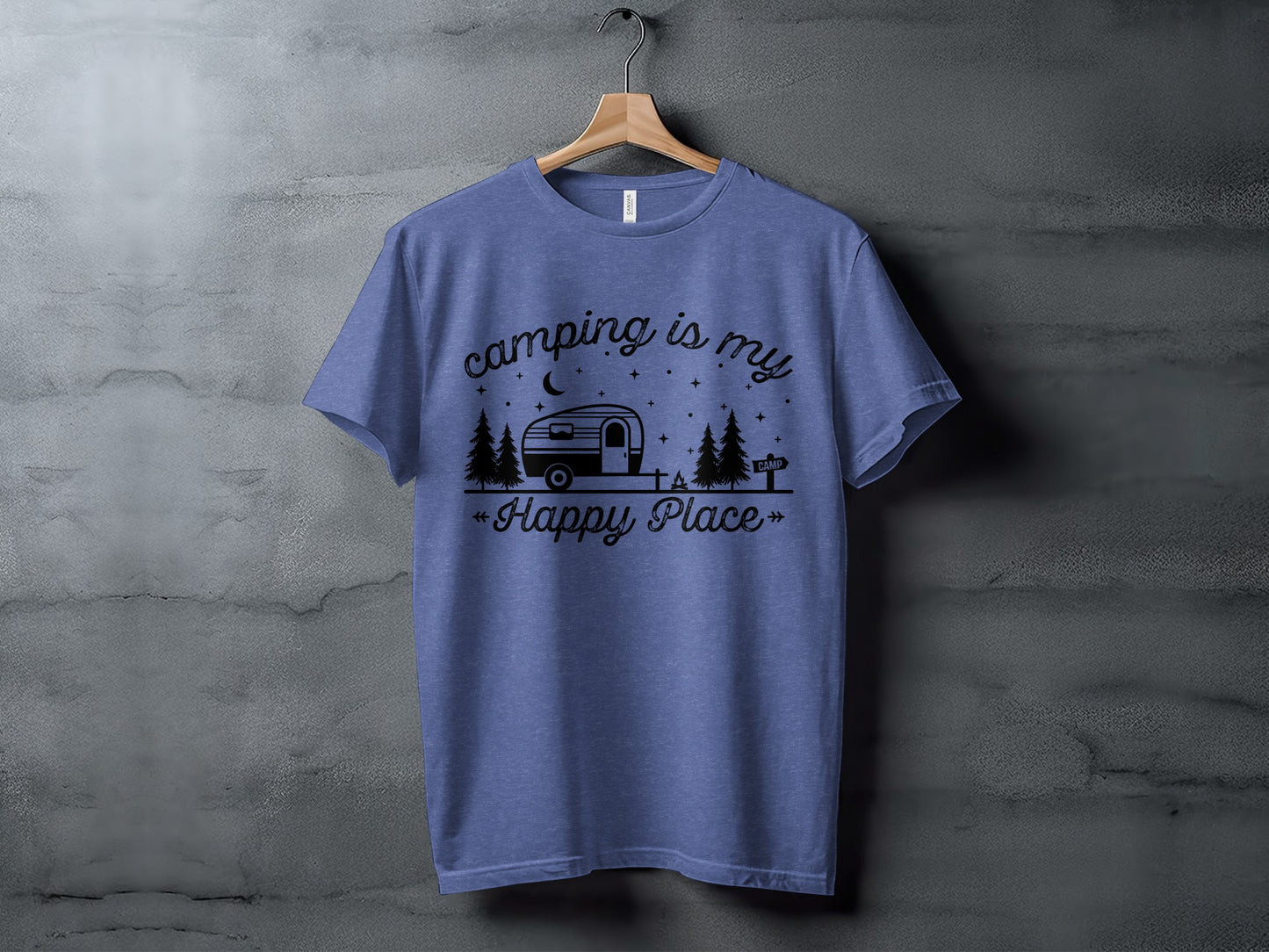Camping Is My Happy Place Adventure Graphic T-Shirt T-Shirt - Outdoor & Adventure Collection - Mile Marker 16 Gear by Cloud 16 Clothing Co.