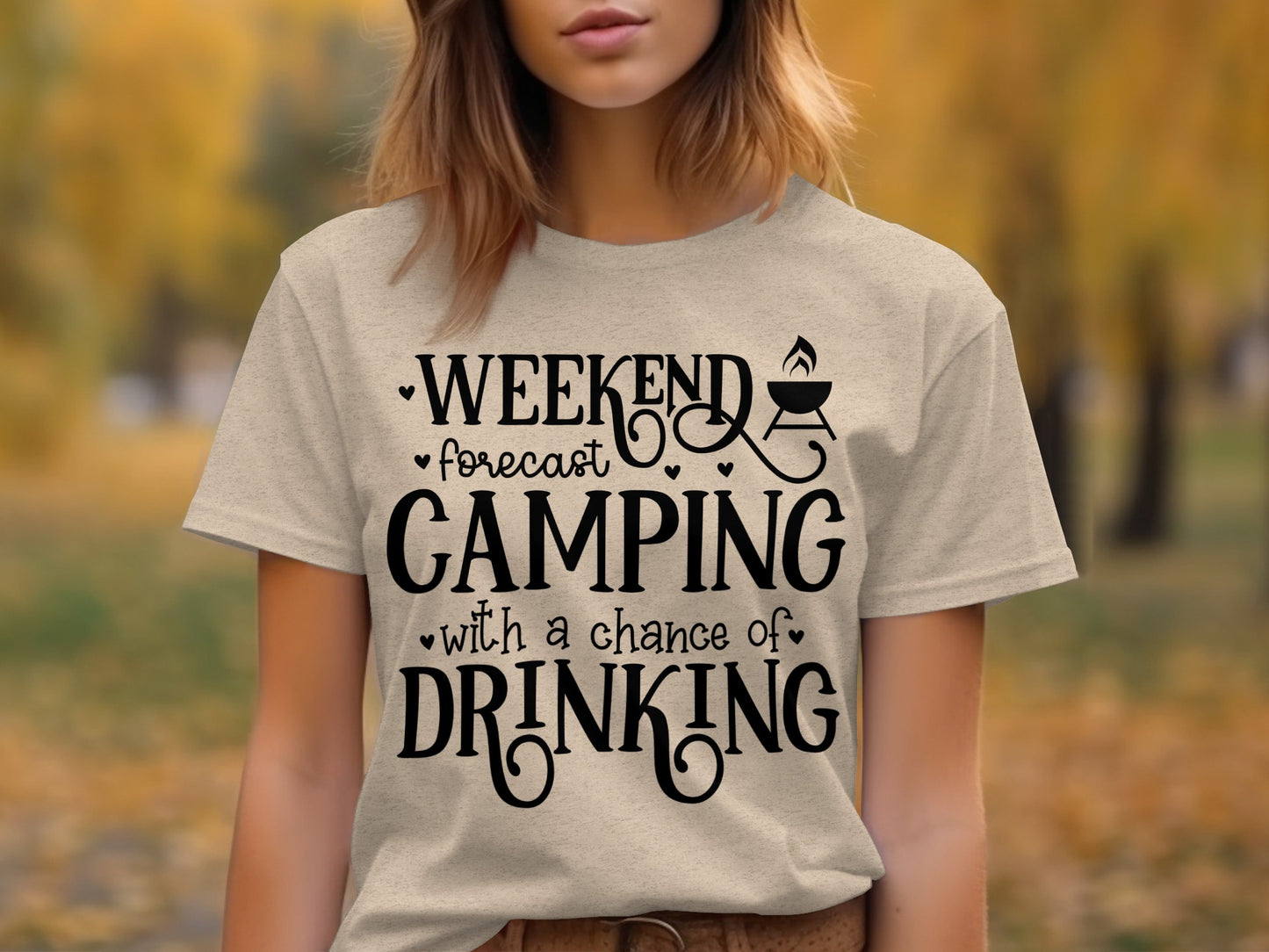 Weekend Forecast Camping With A Chance Of Drinking T-Shirt T-Shirt - Outdoor & Adventure Collection - Mile Marker 16 Gear by Cloud 16 Clothing Co.