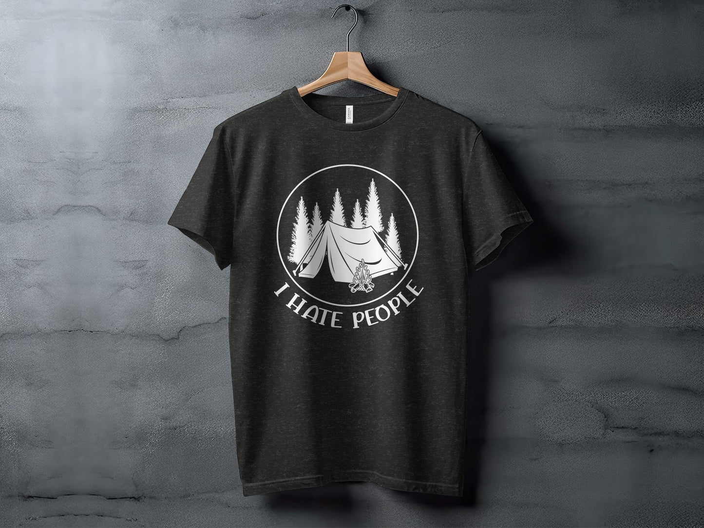 I Hate People Camping Tent Trees Graphic Illustration T-Shirt T-Shirt - Outdoor & Adventure Collection - Mile Marker 16 Gear by Cloud 16 Clothing Co.