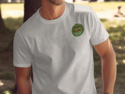 Scrappy Malone's Bar, Irish Pub Sign, Shamrock Decor, St Patricks Day Gift, Home Bar, Man Cave, Bar Decor, Unique Gift Idea T-Shirt - Scrappy Malone's Bar 100-Proof Humor - Cloud 16 Clothing Co.