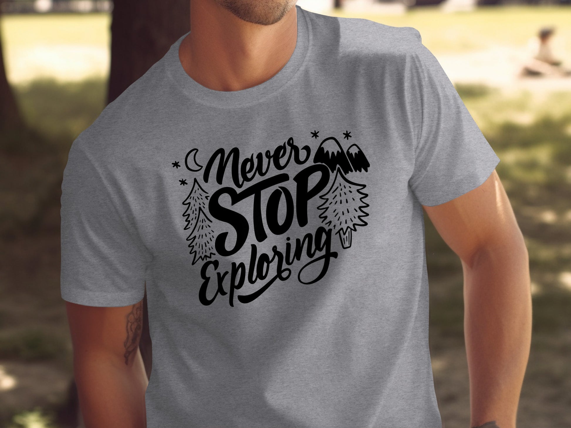 Never Stop Exploring Mountain Adventure Outdoors T-Shirt T-Shirt - Outdoor & Adventure Collection - Mile Marker 16 Gear by Cloud 16 Clothing Co.