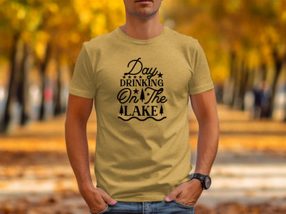Day Drinking On The Lake Graphic Stars Trees T-Shirt T-Shirt - Outdoor & Adventure Collection - Mile Marker 16 Gear by Cloud 16 Clothing Co.