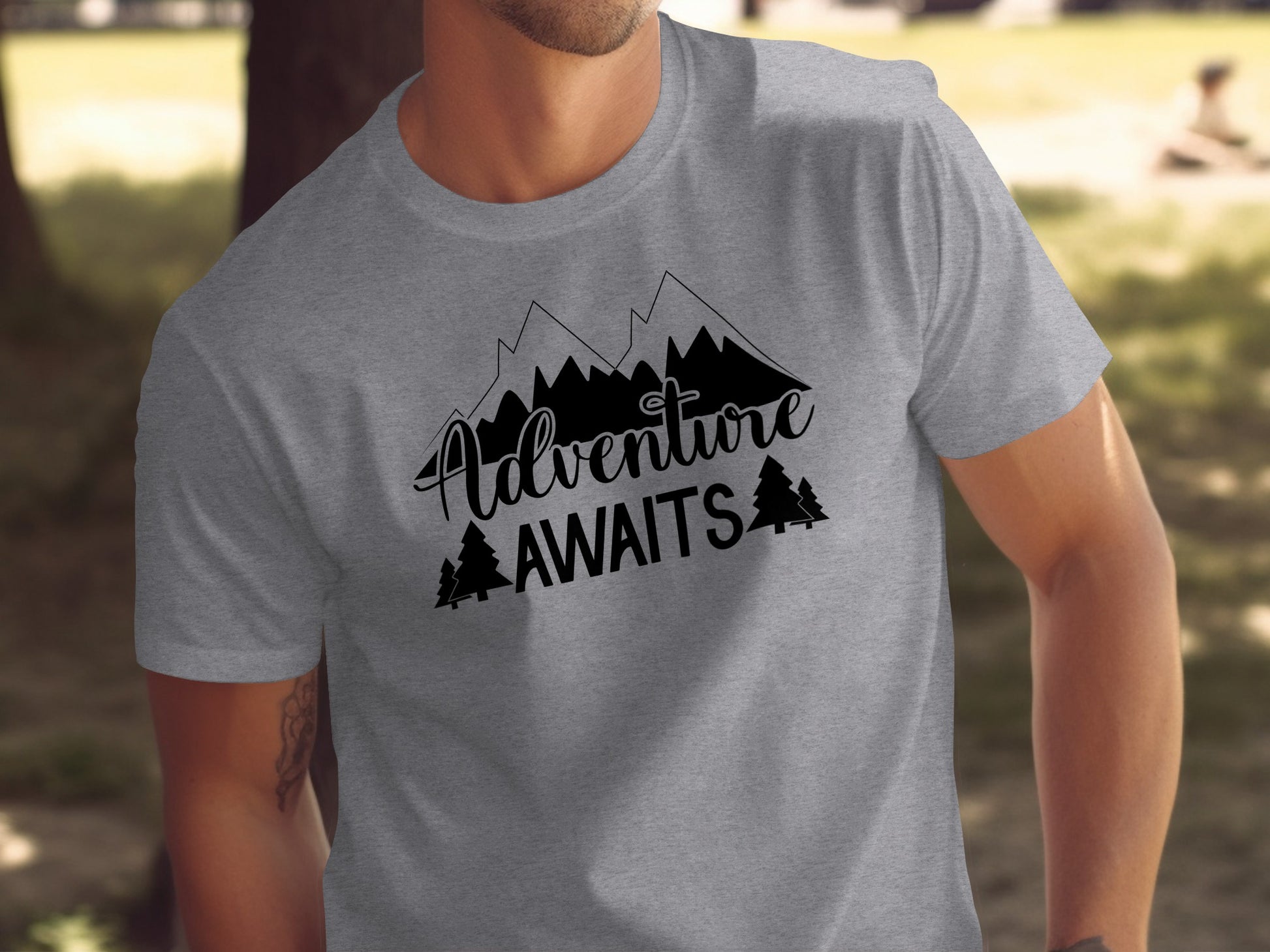 Adventure Awaits Mountains Nature Lover Graphic T-Shirt T-Shirt - Outdoor & Adventure Collection - Mile Marker 16 Gear by Cloud 16 Clothing Co.
