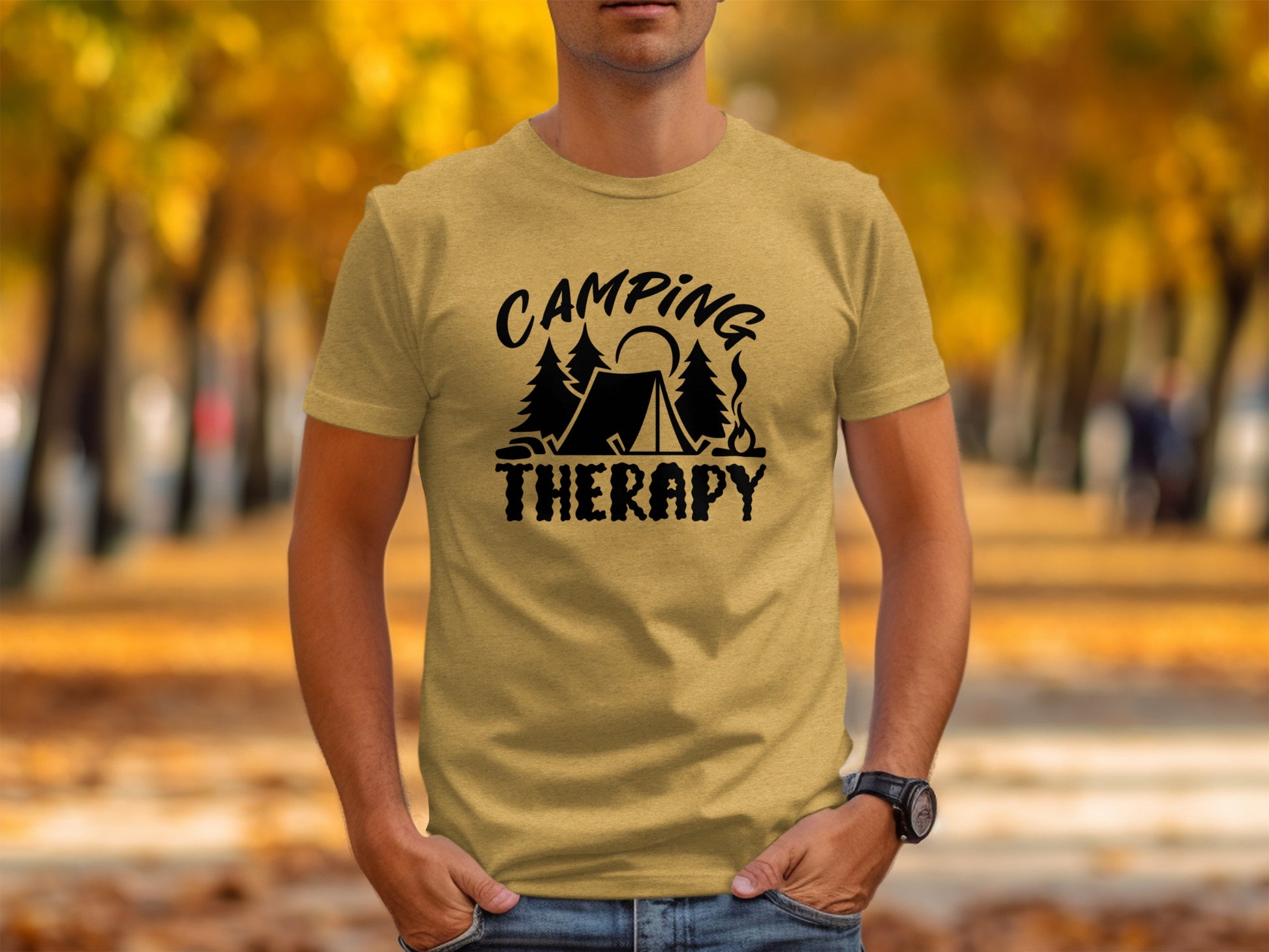 Camping Therapy Nature Adventure Outdoor Camping T-Shirt T-Shirt - Outdoor & Adventure Collection - Mile Marker 16 Gear by Cloud 16 Clothing Co.