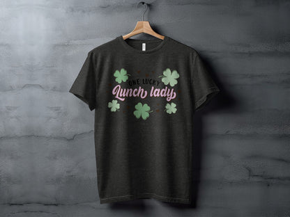 One Lucky Lunch Lady Shamrock Graphic T-Shirt