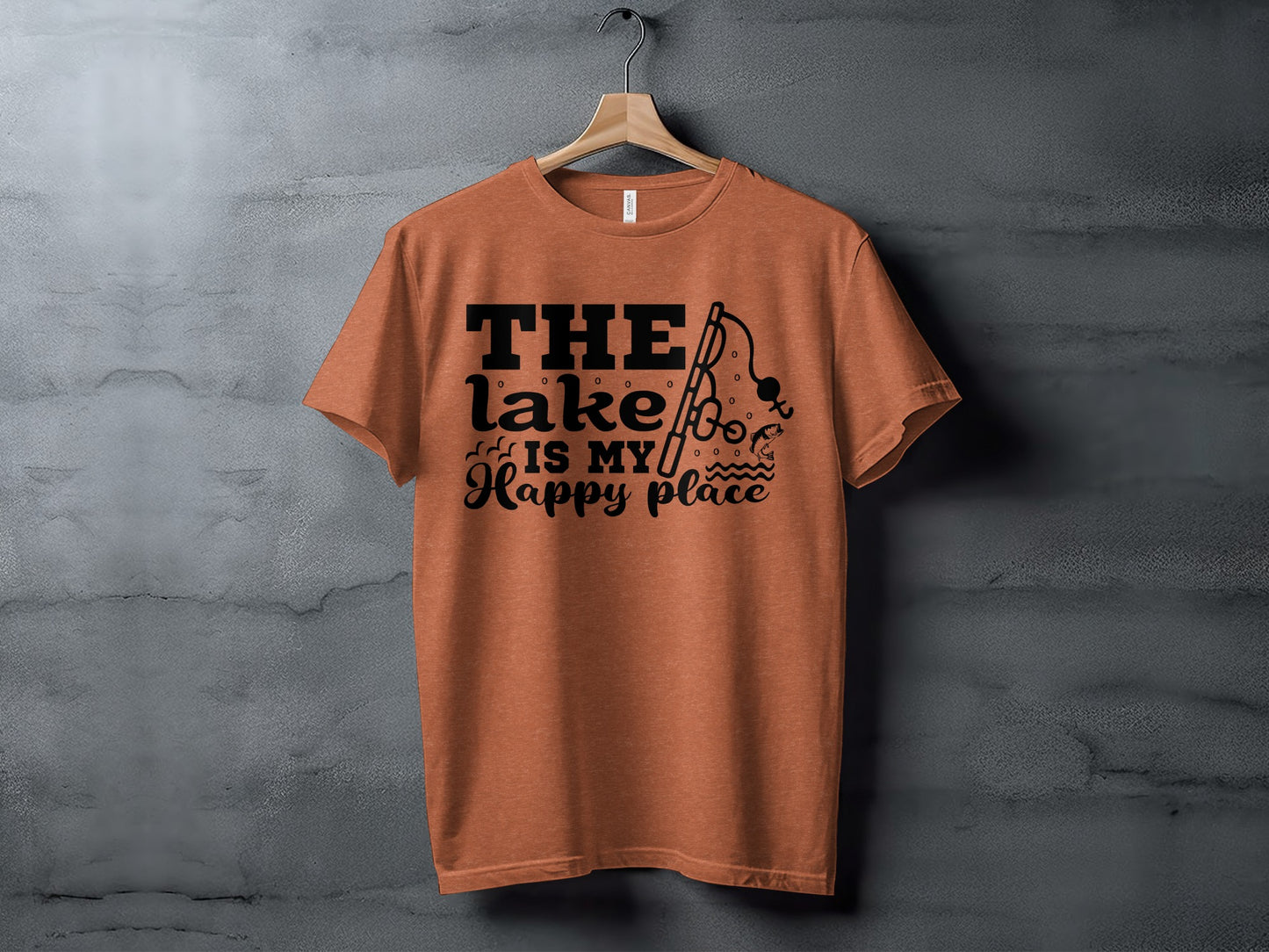The Lake Is My Happy Place Fishing Illustration T-Shirt T-Shirt - Outdoor & Adventure Collection - Mile Marker 16 Gear by Cloud 16 Clothing Co.