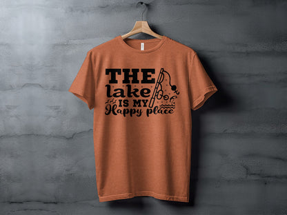 The Lake Is My Happy Place Fishing Illustration T-Shirt T-Shirt - Outdoor & Adventure Collection - Mile Marker 16 Gear by Cloud 16 Clothing Co.
