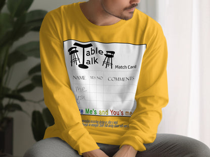 Yellow Long Sleeve Table Talk Matching Card Sweater