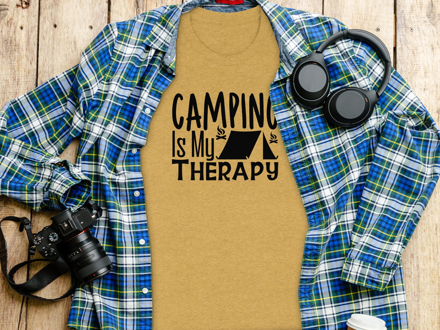 Camping Is My Therapy Tent Campfire Graphic T-Shirt T-Shirt - Outdoor & Adventure Collection - Mile Marker 16 Gear by Cloud 16 Clothing Co.