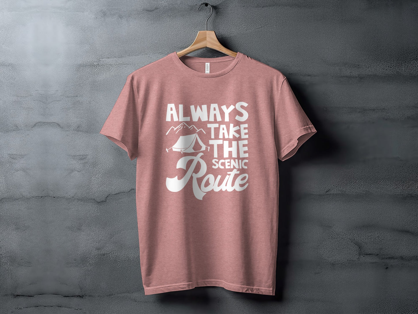 Always Take The Scenic Route Outdoors Camping Design T-Shirt T-Shirt - Outdoor & Adventure Collection - Mile Marker 16 Gear by Cloud 16 Clothing Co.
