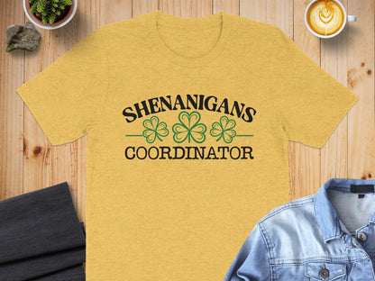 Shenanigans Coordinator with Shamrock Design Shirt