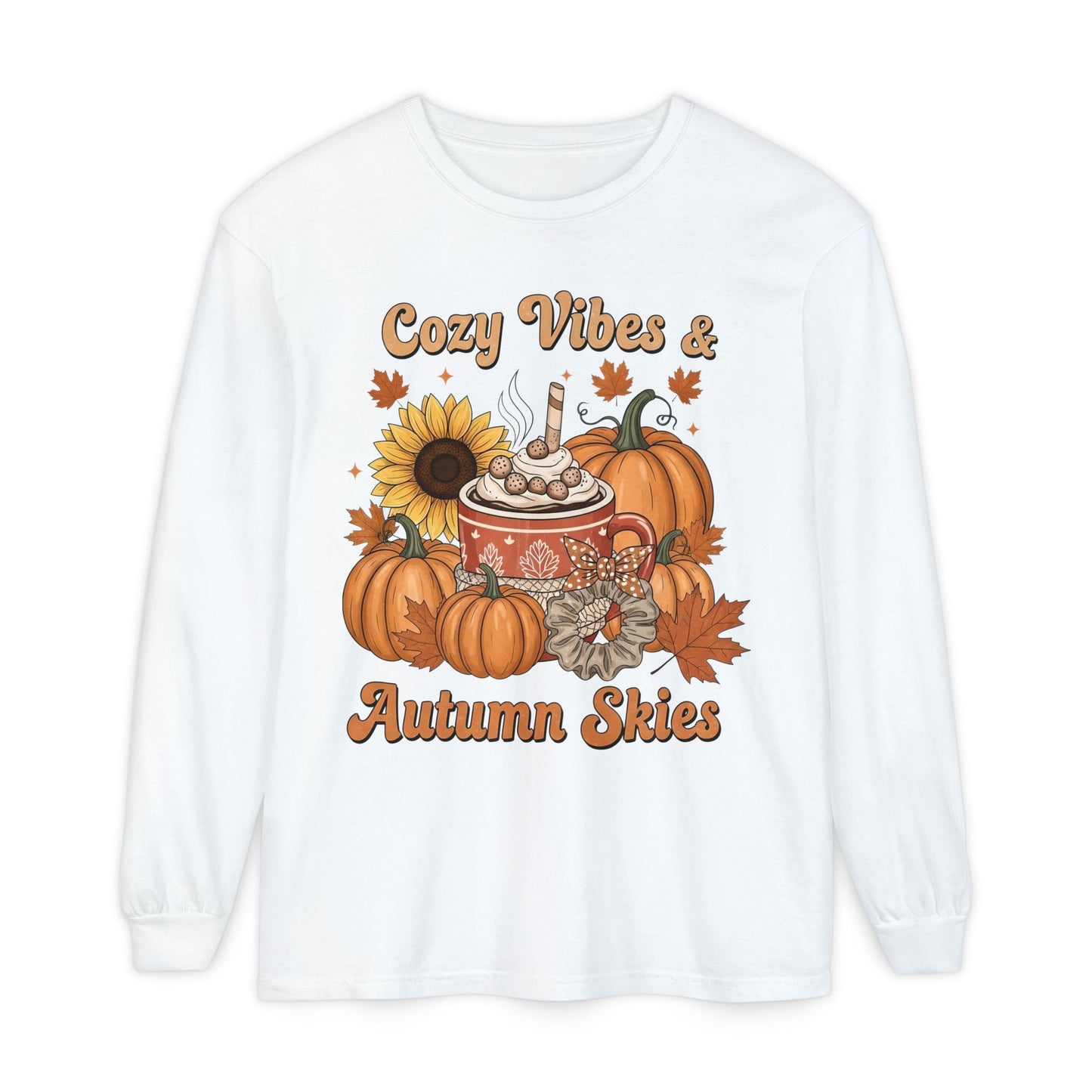 Cozy Autumn Long Sleeve T-Shirt - Pumpkin Spice Fall Fashion