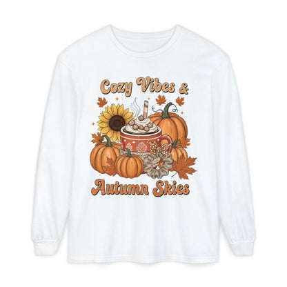 Cozy Autumn Long Sleeve T-Shirt - Pumpkin Spice Fall Fashion