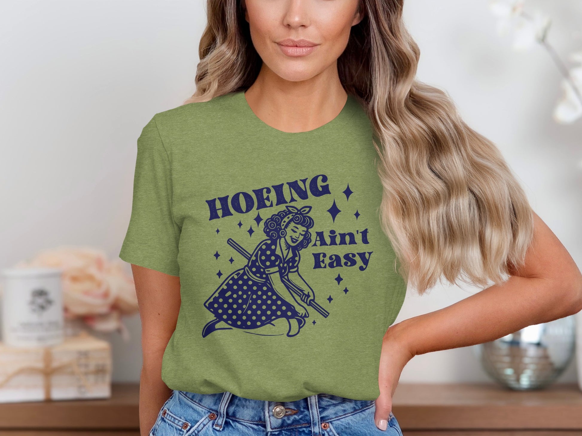 Hoeing Ain't Easy Graphic Tee for Garden Enthusiasts