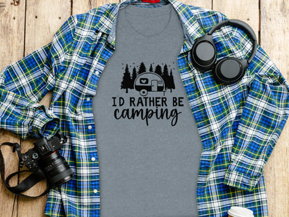Id Rather Be Camping Nature Adventure Graphic Design T-Shirt T-Shirt - Outdoor & Adventure Collection - Mile Marker 16 Gear by Cloud 16 Clothing Co.