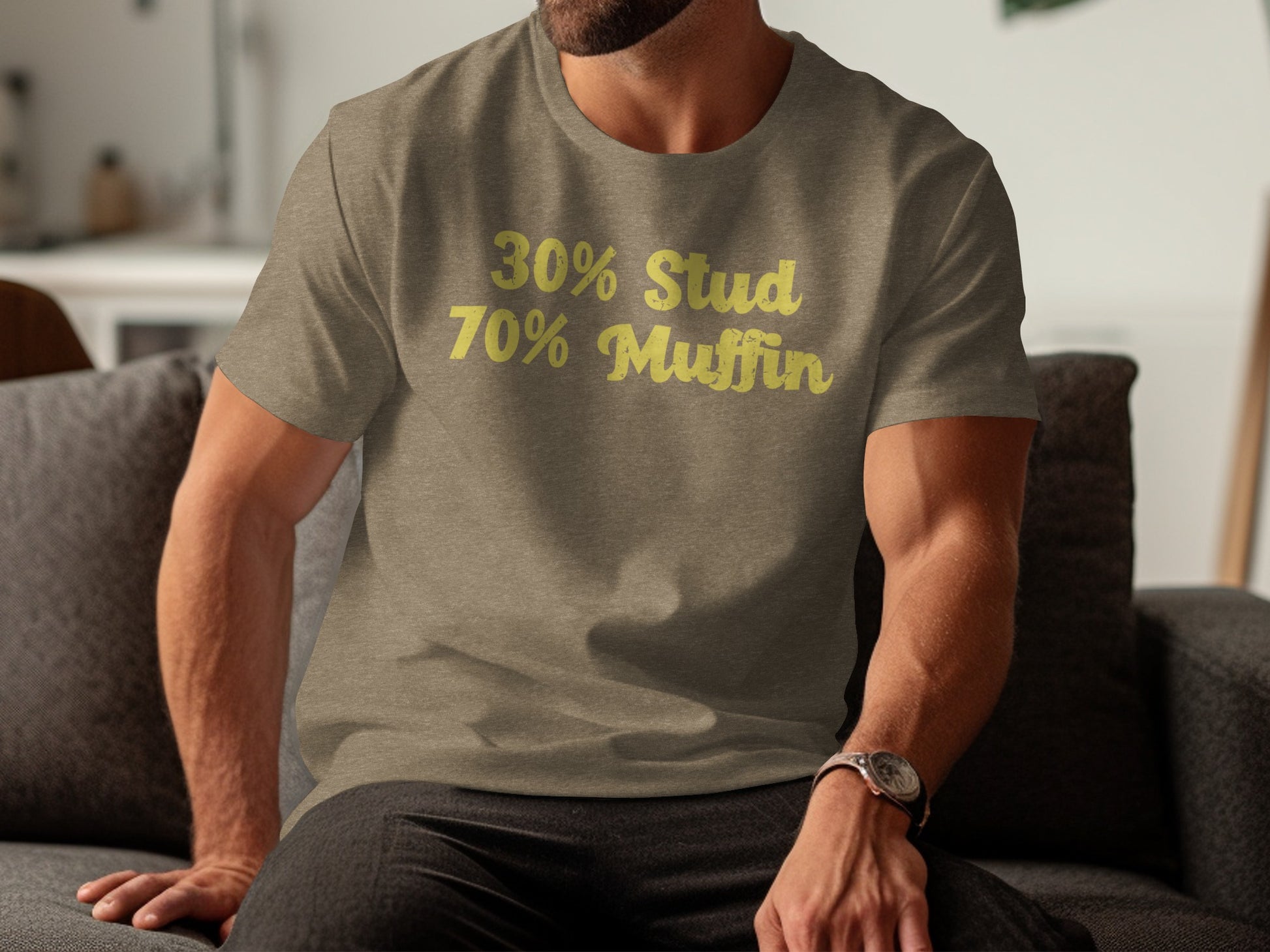 30% Stud 70% Muffin Graphic Tee Fun Casual Shirt