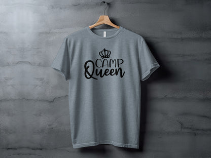 Camp Queen With Crown Graphic Camping Trip Fun T-Shirt T-Shirt - Outdoor & Adventure Collection - Mile Marker 16 Gear by Cloud 16 Clothing Co.