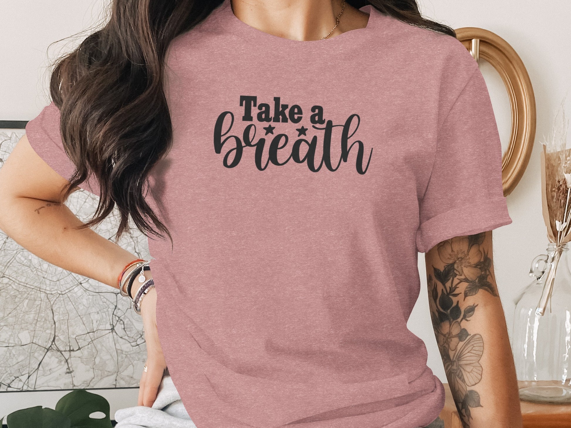 Take a Breath Graphic Two Stars Design Inspiration T-Shirt T-Shirt - Outdoor & Adventure Collection - Mile Marker 16 Gear by Cloud 16 Clothing Co.