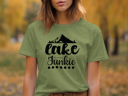 Lake Junkie Nature Lover Mountain Graphic Adventure T-Shirt T-Shirt - Outdoor & Adventure Collection - Mile Marker 16 Gear by Cloud 16 Clothing Co.