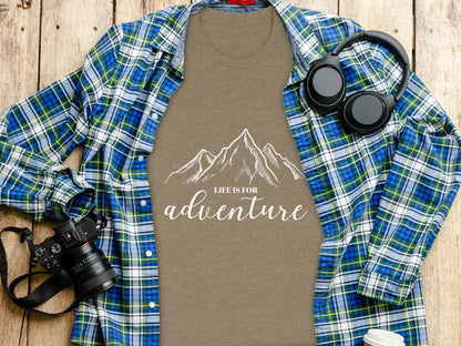 Life Is For Adventure Mountains Graphic Illustration T-Shirt T-Shirt - Outdoor & Adventure Collection - Mile Marker 16 Gear by Cloud 16 Clothing Co.