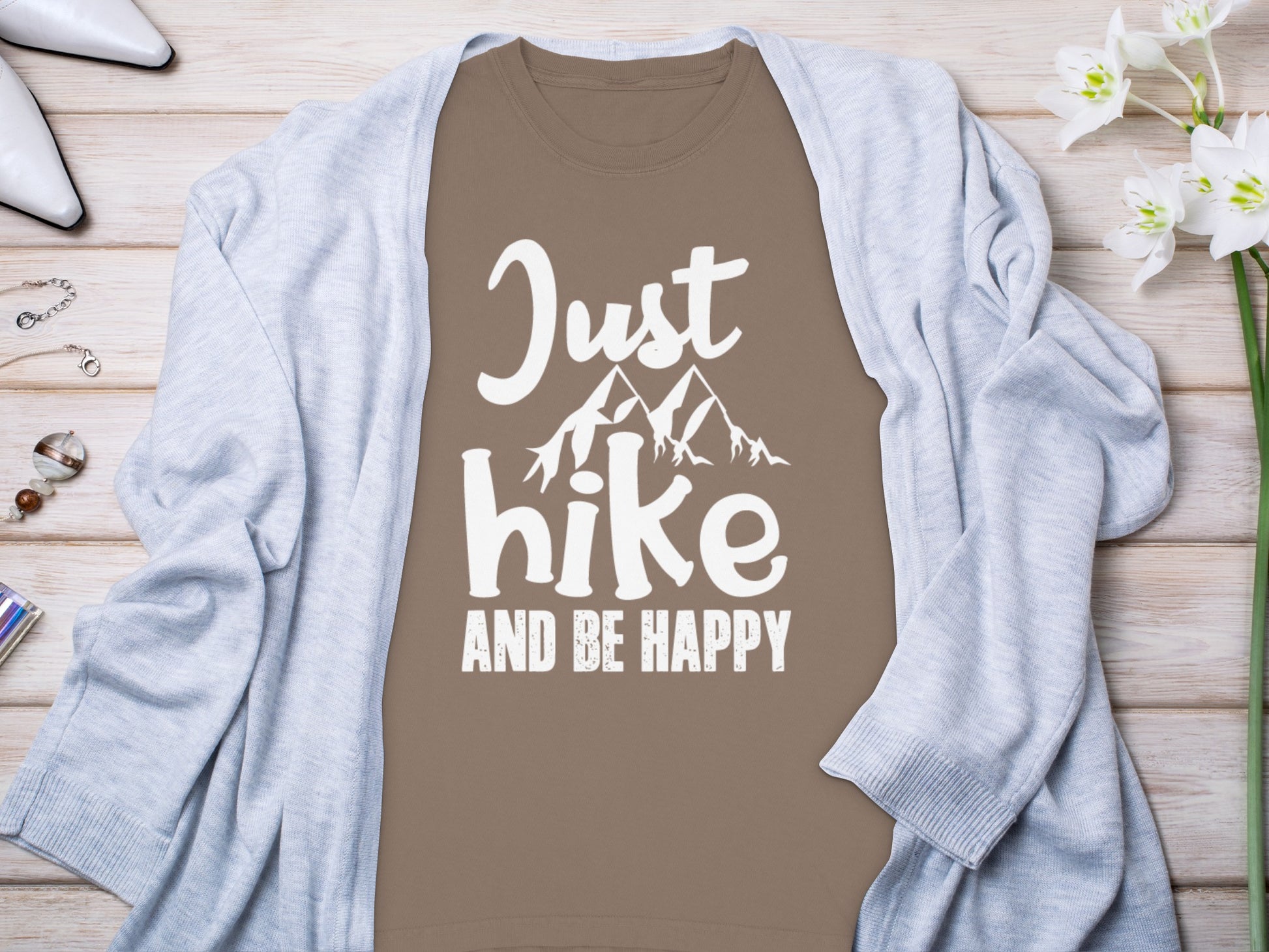 Just Hike and Be Happy Graphic T-Shirt
