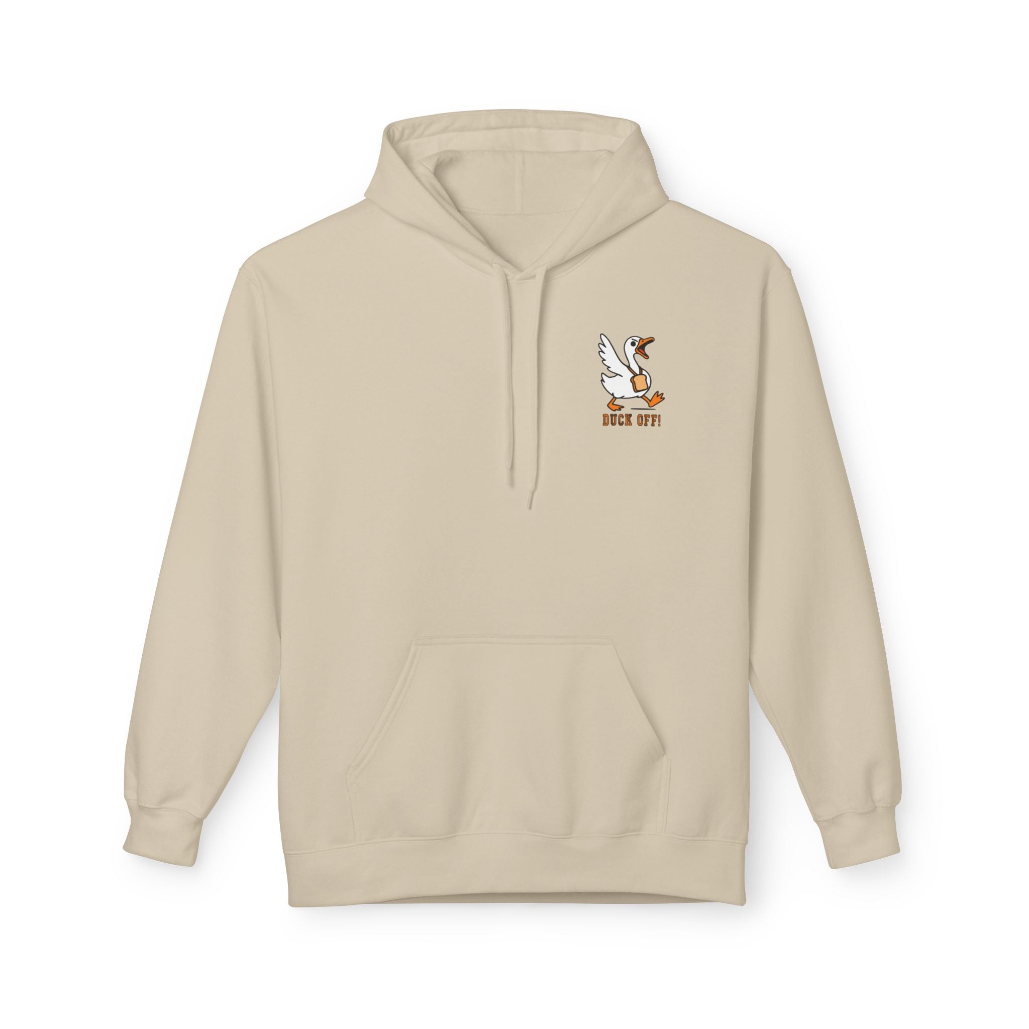 Duck Off Funny Hoodie - Unisex Fleece Pullover for Animal Lovers