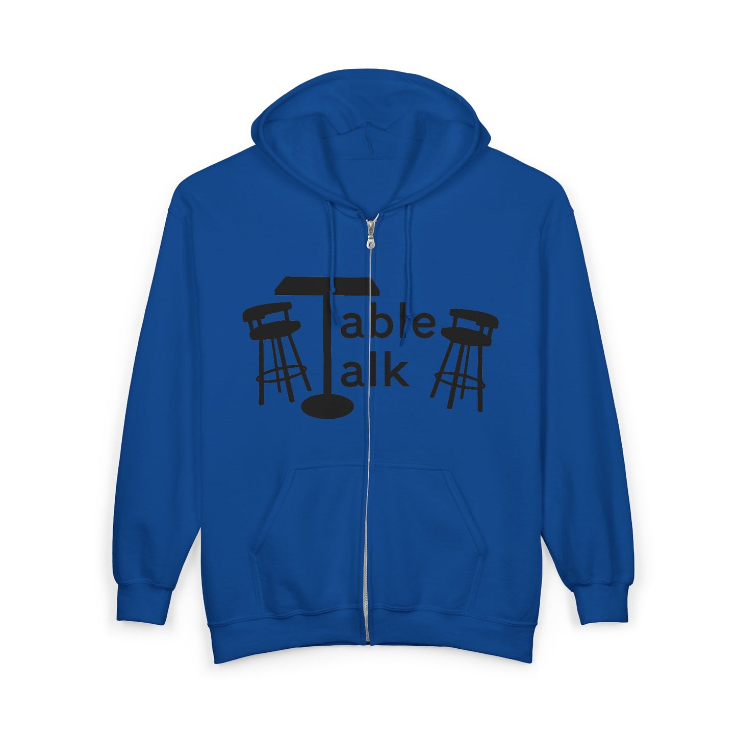 Table Talk Hoodie - Bar Stool Conversation Zip-Up Sweatshirt
