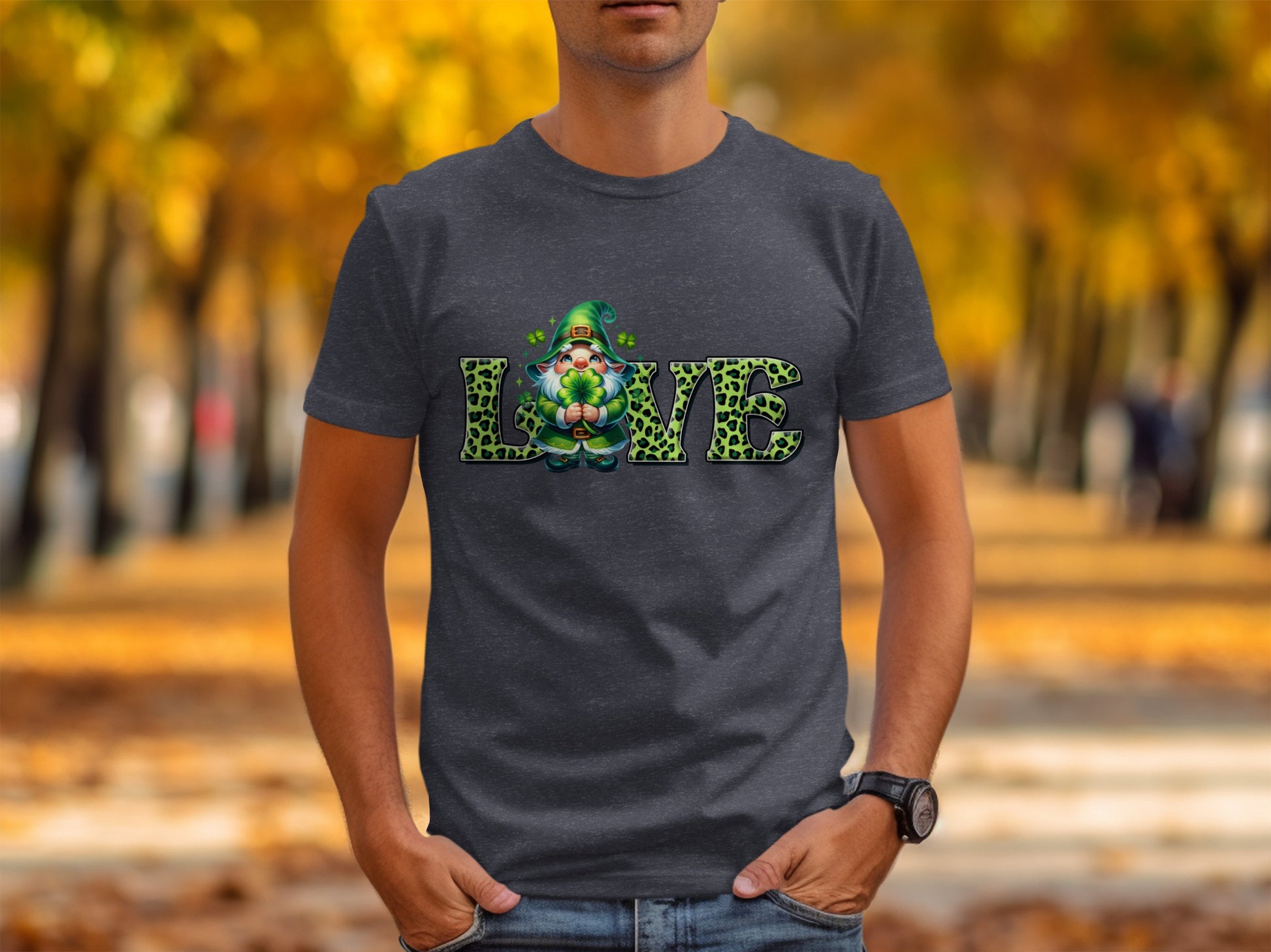 Gnome Clover Love Graphic Tee Shirt for Men and Women
