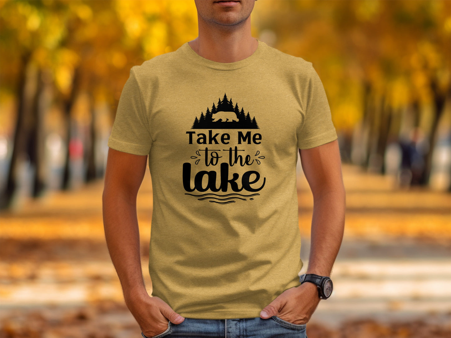 Take Me To the Lake Bear and Trees Design T-Shirt T-Shirt - Outdoor & Adventure Collection - Mile Marker 16 Gear by Cloud 16 Clothing Co.