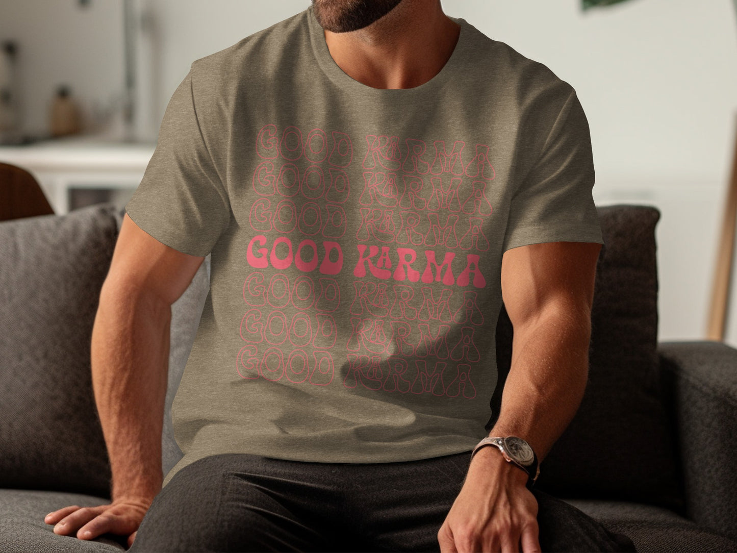 GOOD KARMA Design Trendy Statement T-Shirt Product