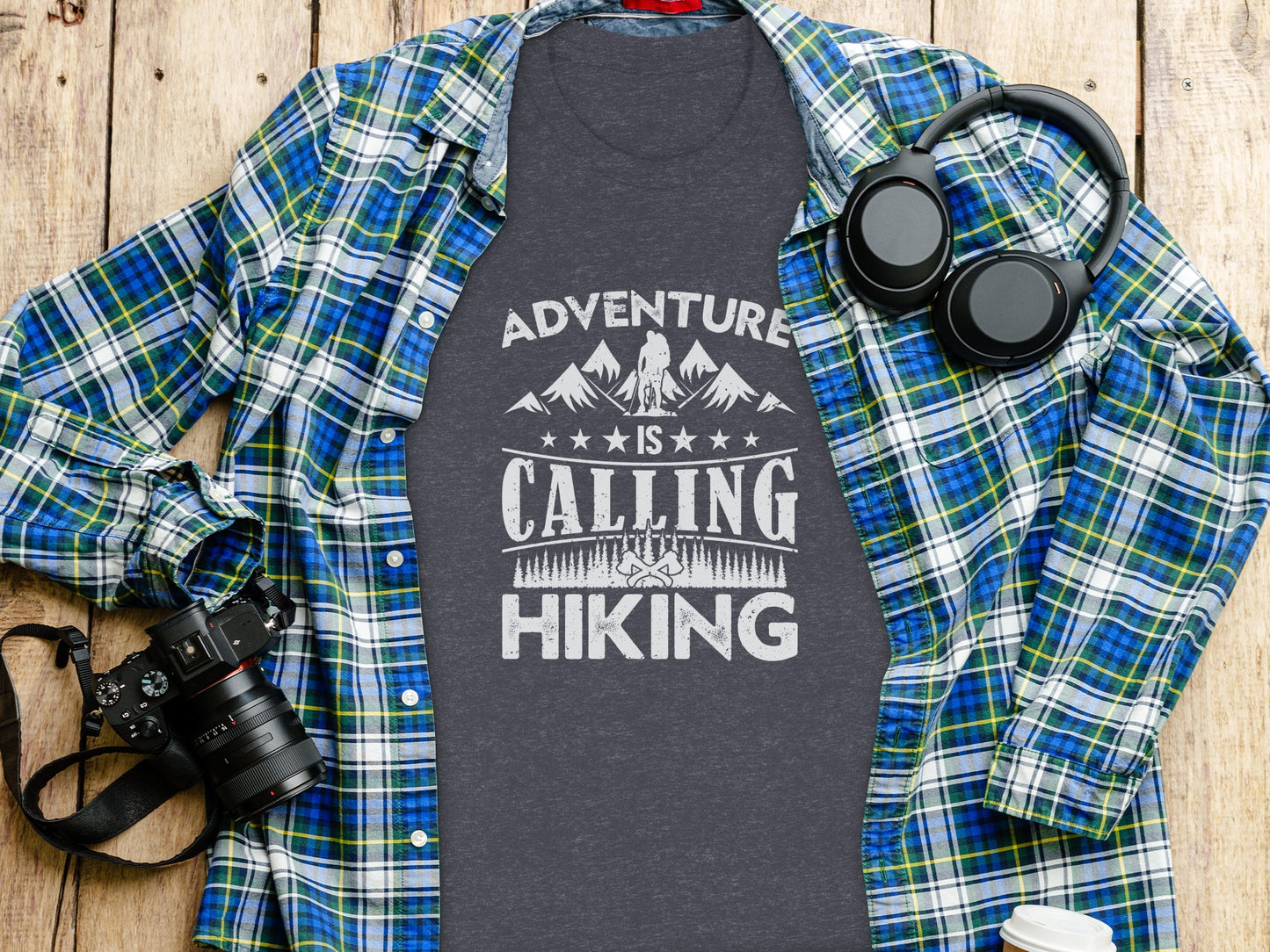 Adventure Is Calling Hiking Graphic Design T-Shirt T-Shirt - Outdoor & Adventure Collection - Mile Marker 16 Gear by Cloud 16 Clothing Co.