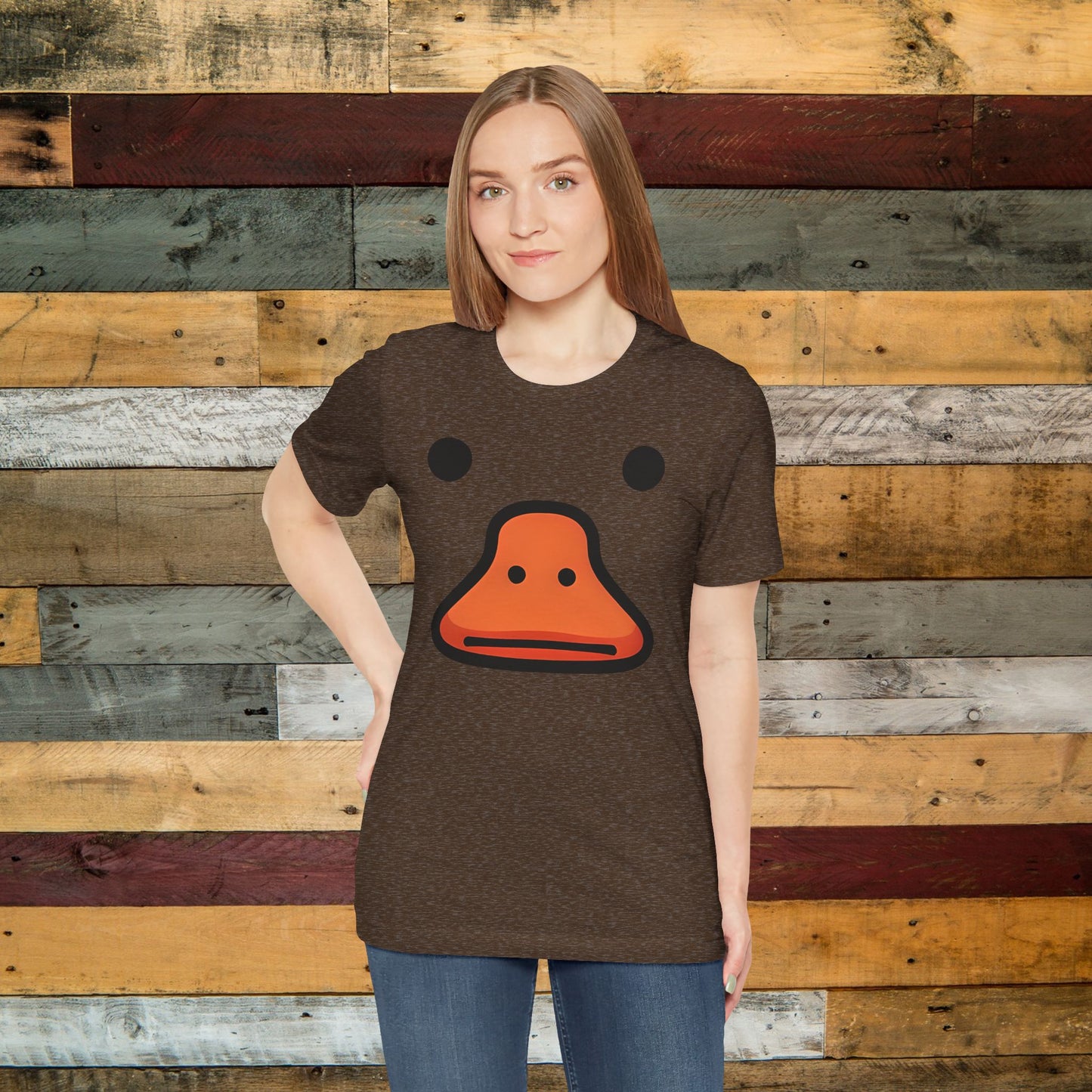 Quirky Duck Face T-Shirt - Funny Animal Graphic Tee for Duck Lovers