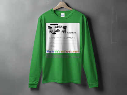 Green Long Sleeve With Unique Table Talk Design