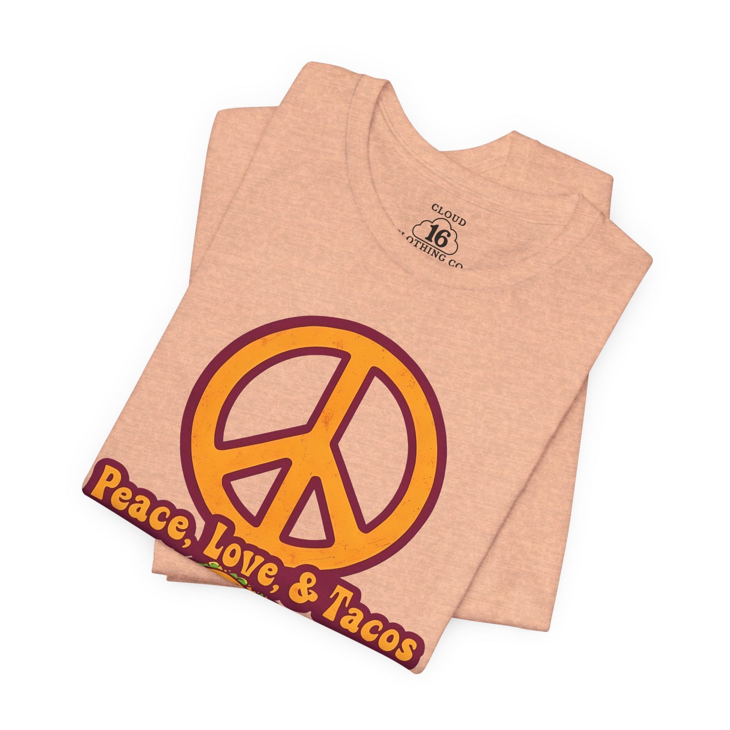 Peace Love Tacos T-Shirt - Funny Foodie Tee for Taco Lovers