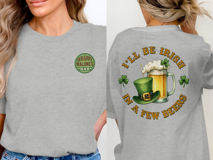Scrappy Malone's Bar, Shamrock Decor, St Patricks Day, Irish Pub Sign, Gift for Pub Owner, Home Bar Decor T-Shirt - Scrappy Malone's Bar 100-Proof Humor - Cloud 16 Clothing Co.