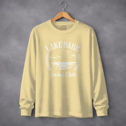 Lake Babe Social Club Vacation Outdoors Design Long Sleeve T-Shirt Long Sleeve Tee - Outdoor & Adventure Collection - Mile Marker 16 Gear by Cloud 16 Clothing Co.